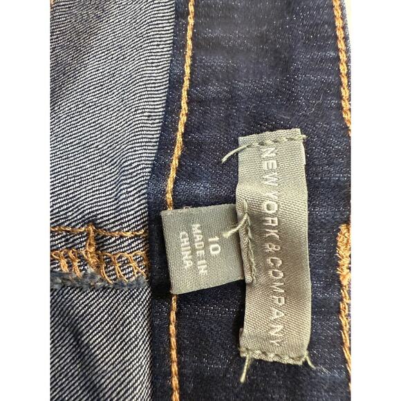 new york & company dark denim shorts womens size 10 - Picture 2 of 6